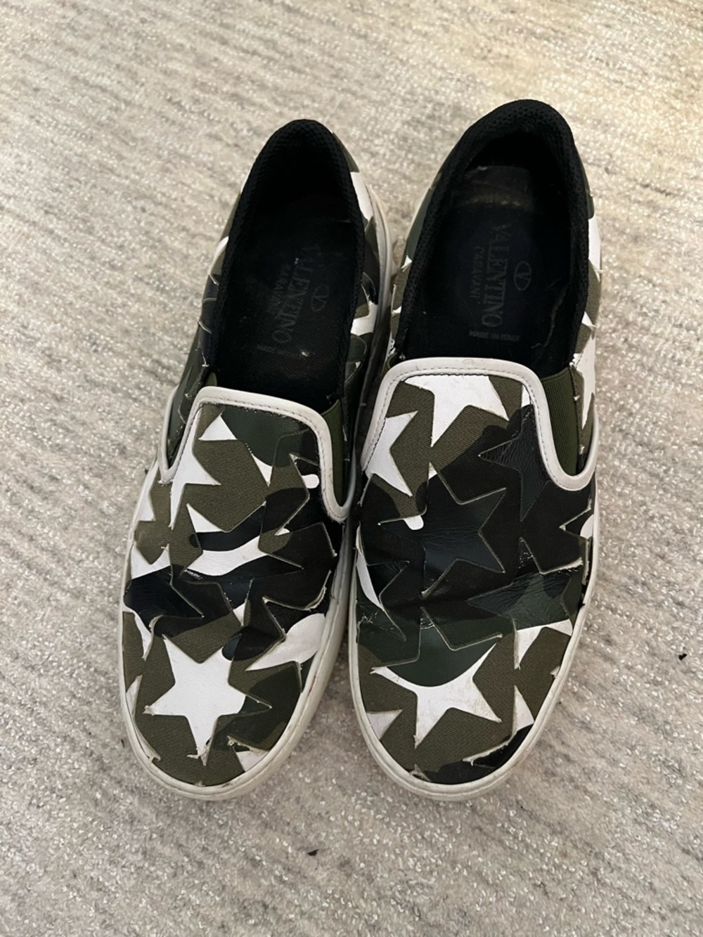 Valentino Beige Rubber Sole with Signature Logo